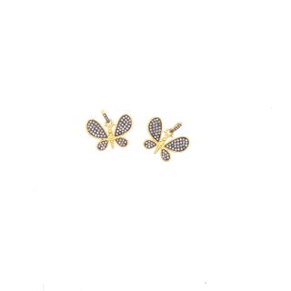 Small Butterfly Diamond Two Tone Pendant