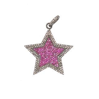 Star Design Diamond and Ruby Pendant