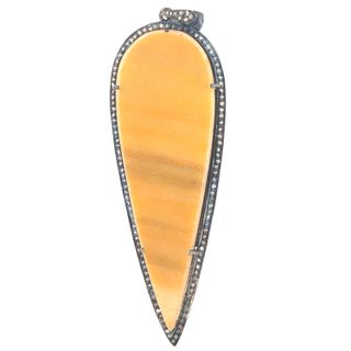 Agate Shape Diamond and Stone Pendant