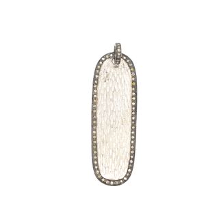 Silver Diamond Dog Tag Pendant