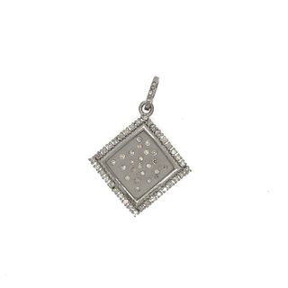 Square Diamond With Baguette Pendant