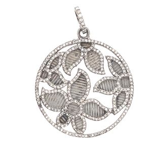 Round Diamond and Baguette Pendant