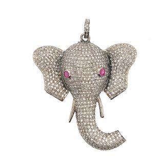 Elephant Design All Diamond Pendant