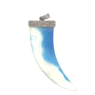 Agate Shape Diamond and Stone Pendant