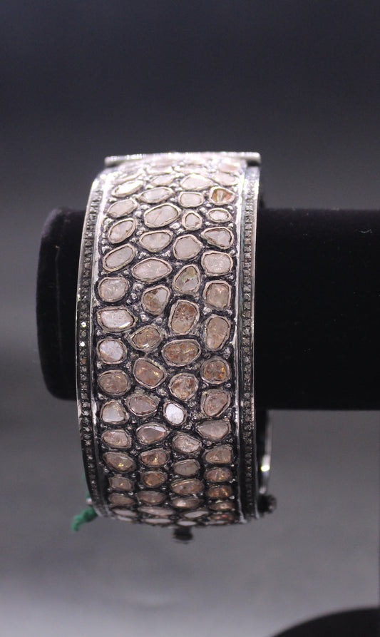 Silver Diamond and Polki Bracelet