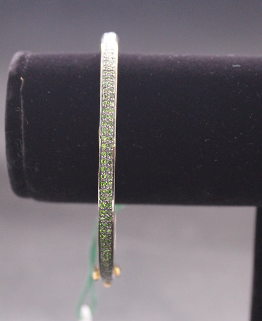 Silver Tsavorite Stone Bangle