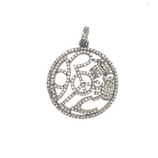 Round Design All Diamond Pendant