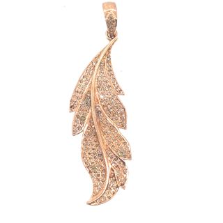 Leave Design Pendant with All Diamond