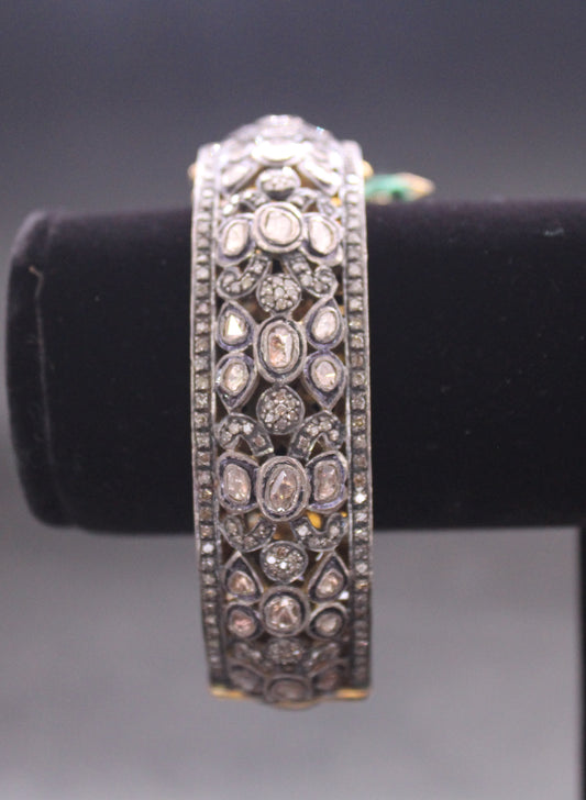 Silver Diamond and Polki Bracelet