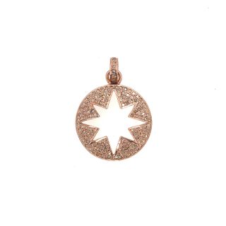 Round Inside Star  All Diamond Pendant