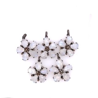 Flower Diamond and Gemstone Pendant