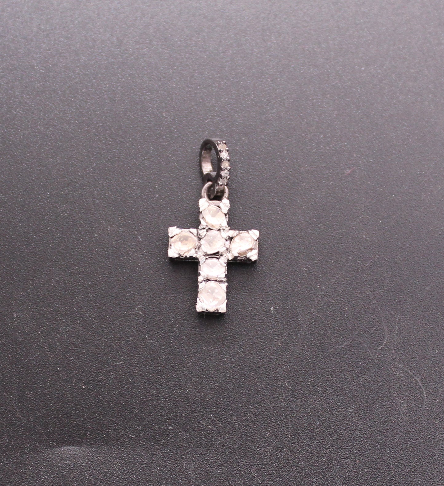 Small Cross Diamond and Polki Pendant