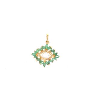 Evil Eye Design Pendant with Diamond and Gemstone