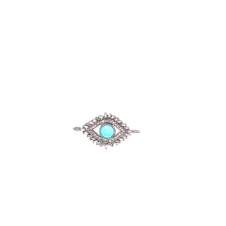 Evil Eye Diamond or Gemstone Pendant with Two Links