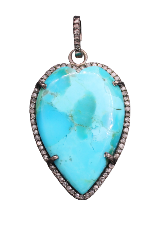 Heart Design Diamond and Gemstone Pendant
