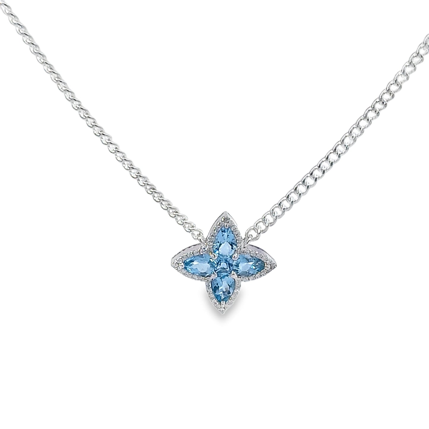 14kt Diamond and Aquamarine Gold Necklace
