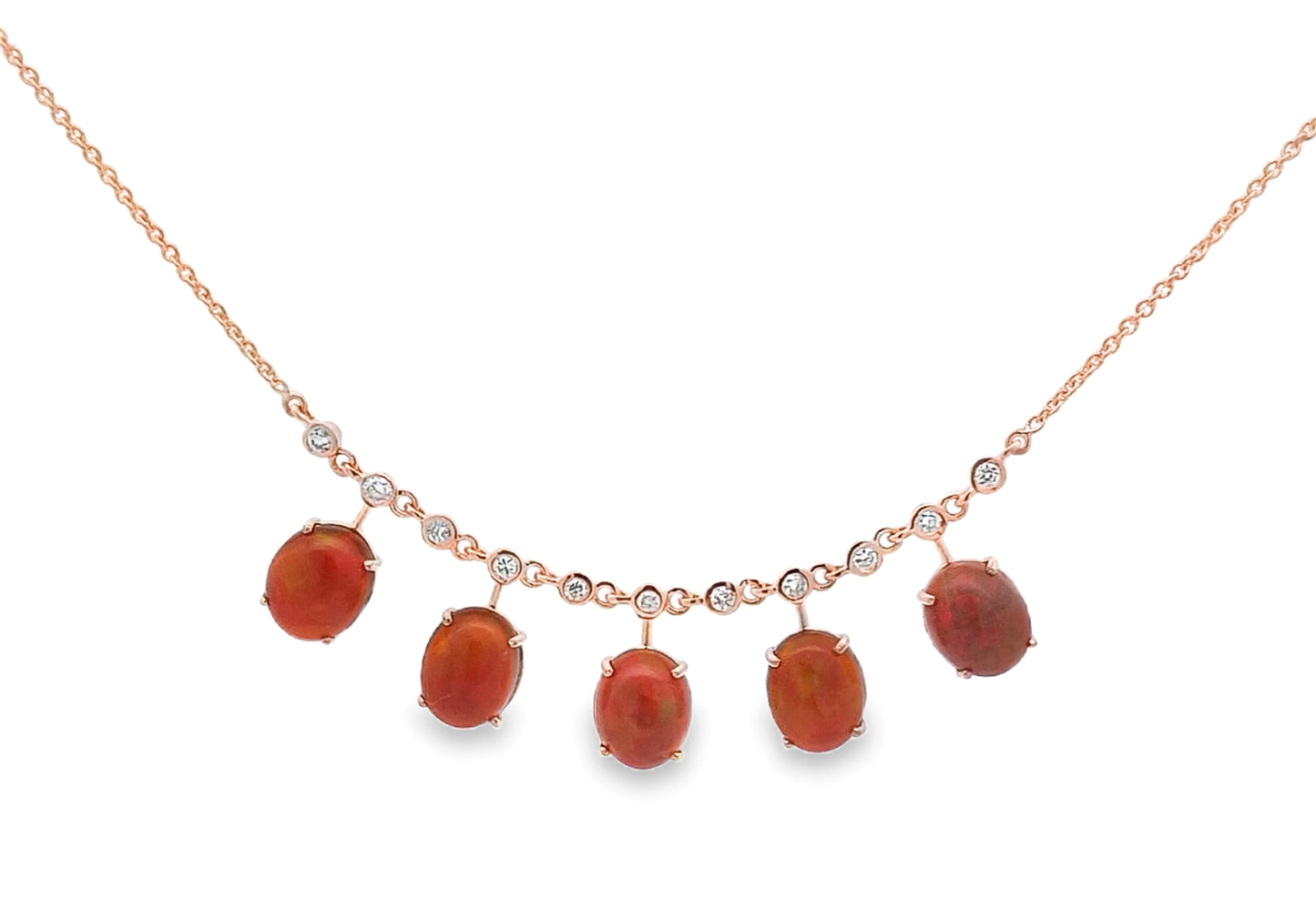 14kt Gold Diamond and Opal Necklace