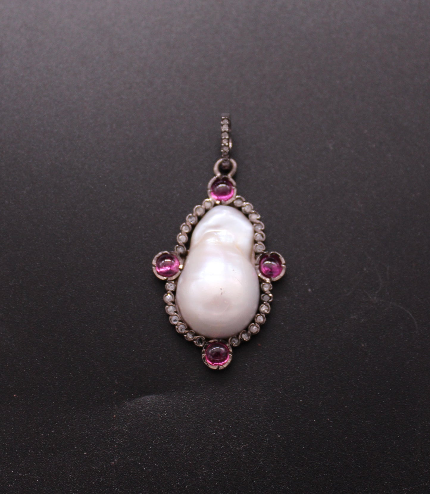 Diamond With Pearl and Gemstone Pendant