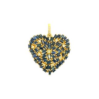 Heart Diamond with Blue Sapphire Pendant