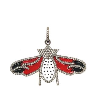 Butterfly Design Diamond and Meena Pendant