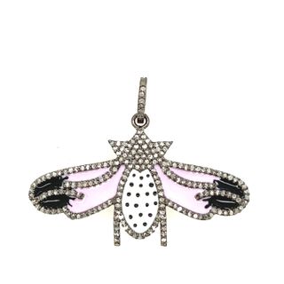 Butterfly Design Diamond and Meena Pendant
