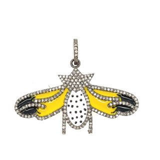 Butterfly Design Diamond and Meena Pendant