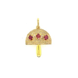 Umbrella Design Diamond and Gemstone Pendant