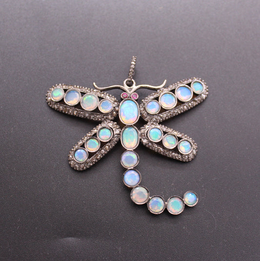 Butterfly Diamond with Gemstone Pendant
