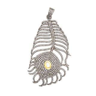 Feather Design Diamond Pendant
