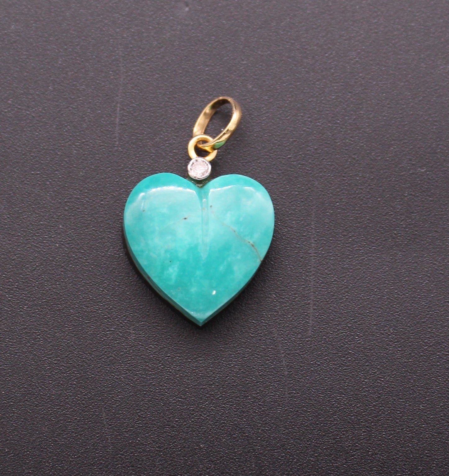 Heart Design Diamond and Gemstone Pendant in 14kt Gold