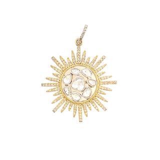 Sun Diamond and Polki Pendant