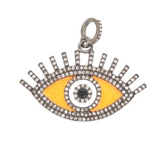 Evil Eye Design Diamond Meena Pendant
