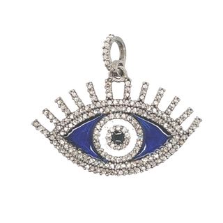 Evil Eye Design Diamond Meena Pendant