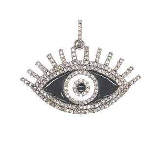 Evil Eye Design Diamond Meena Pendant