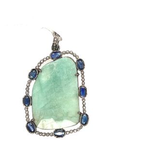 Round Single Layer Diamond and Gemstone Pendant