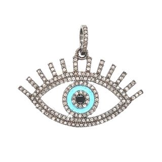 Evil Eye Design Diamond Meena Pendant
