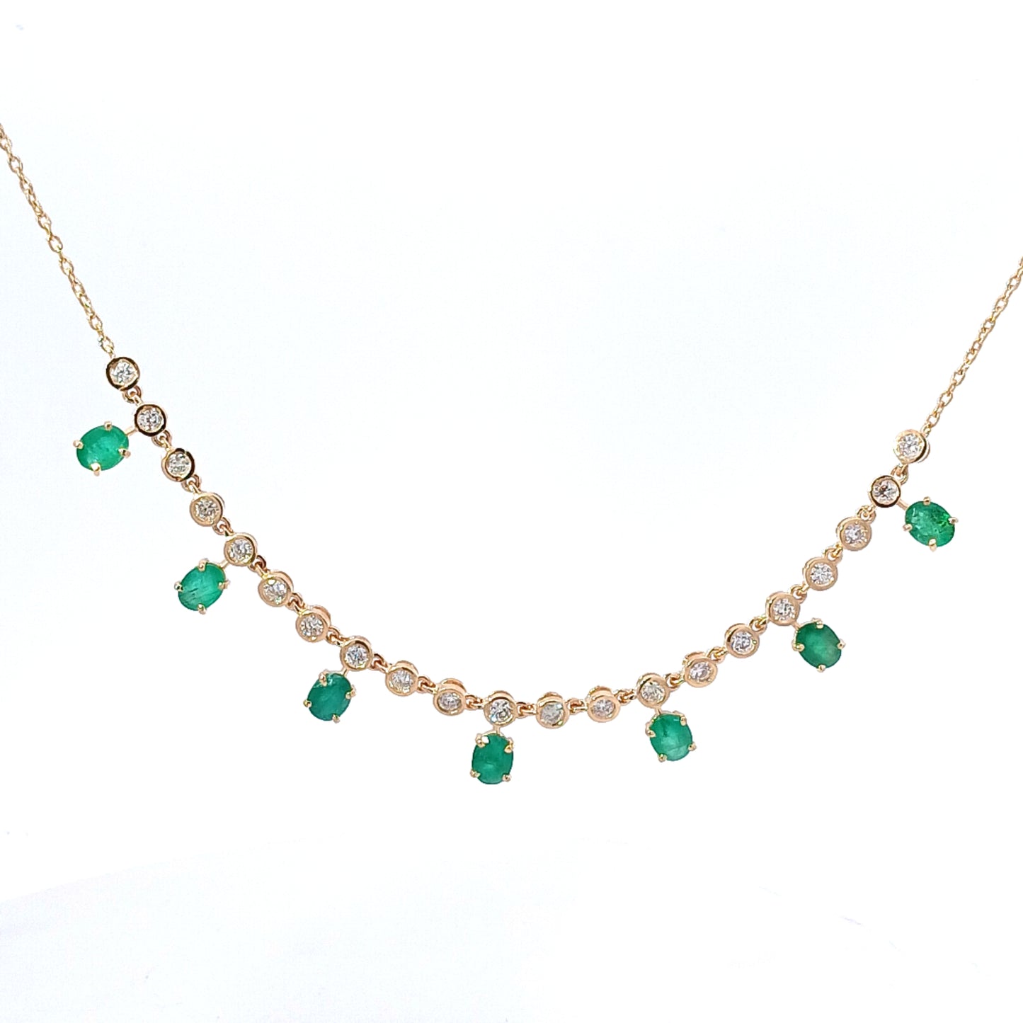 14kt Emerald and Diamond Gold Necklace