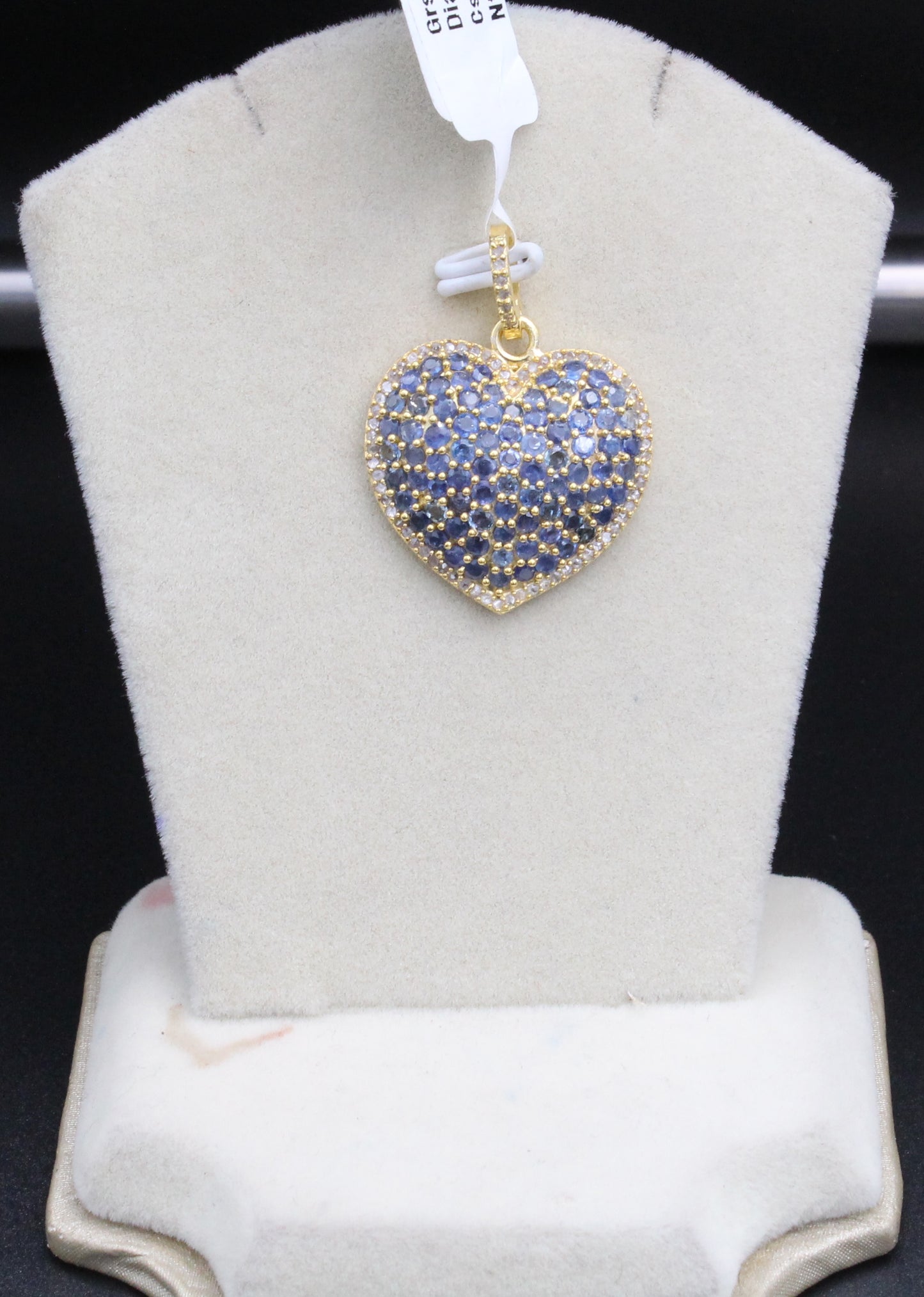Heart Diamond & Blue Sapphire Pendant