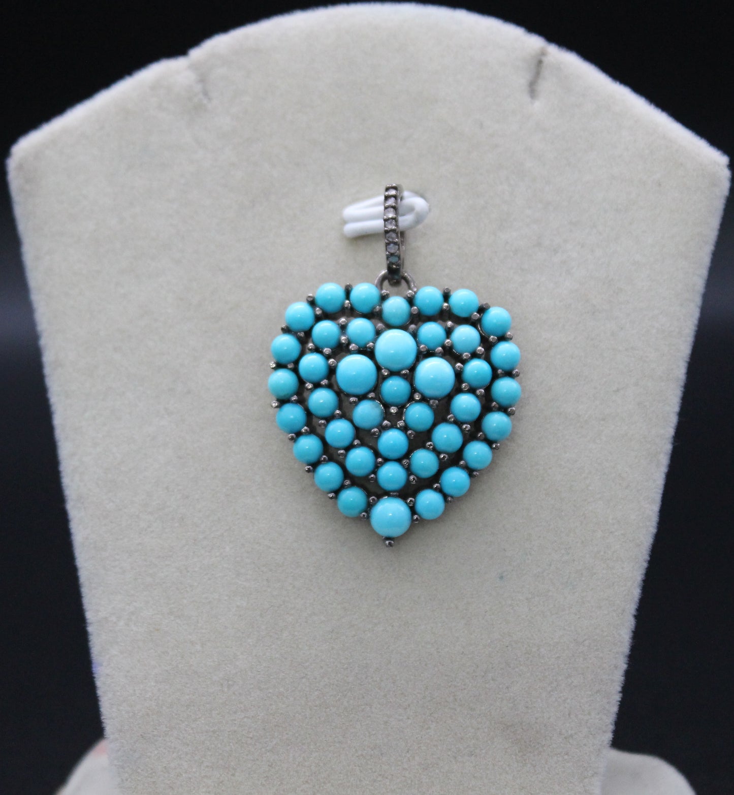 Heart Diamond & Turquoise Pendant