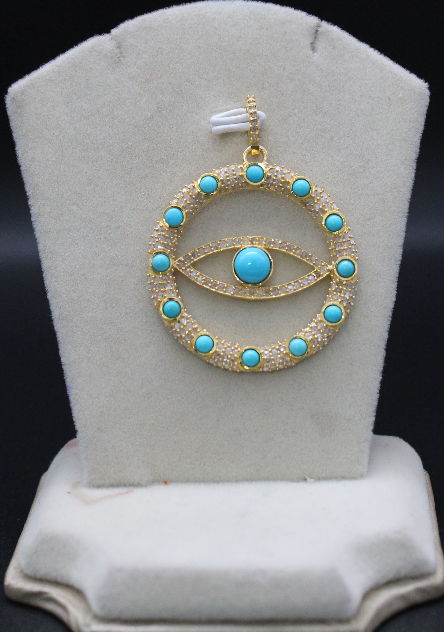 Evil Eye Diamond & Turquoise Pendant