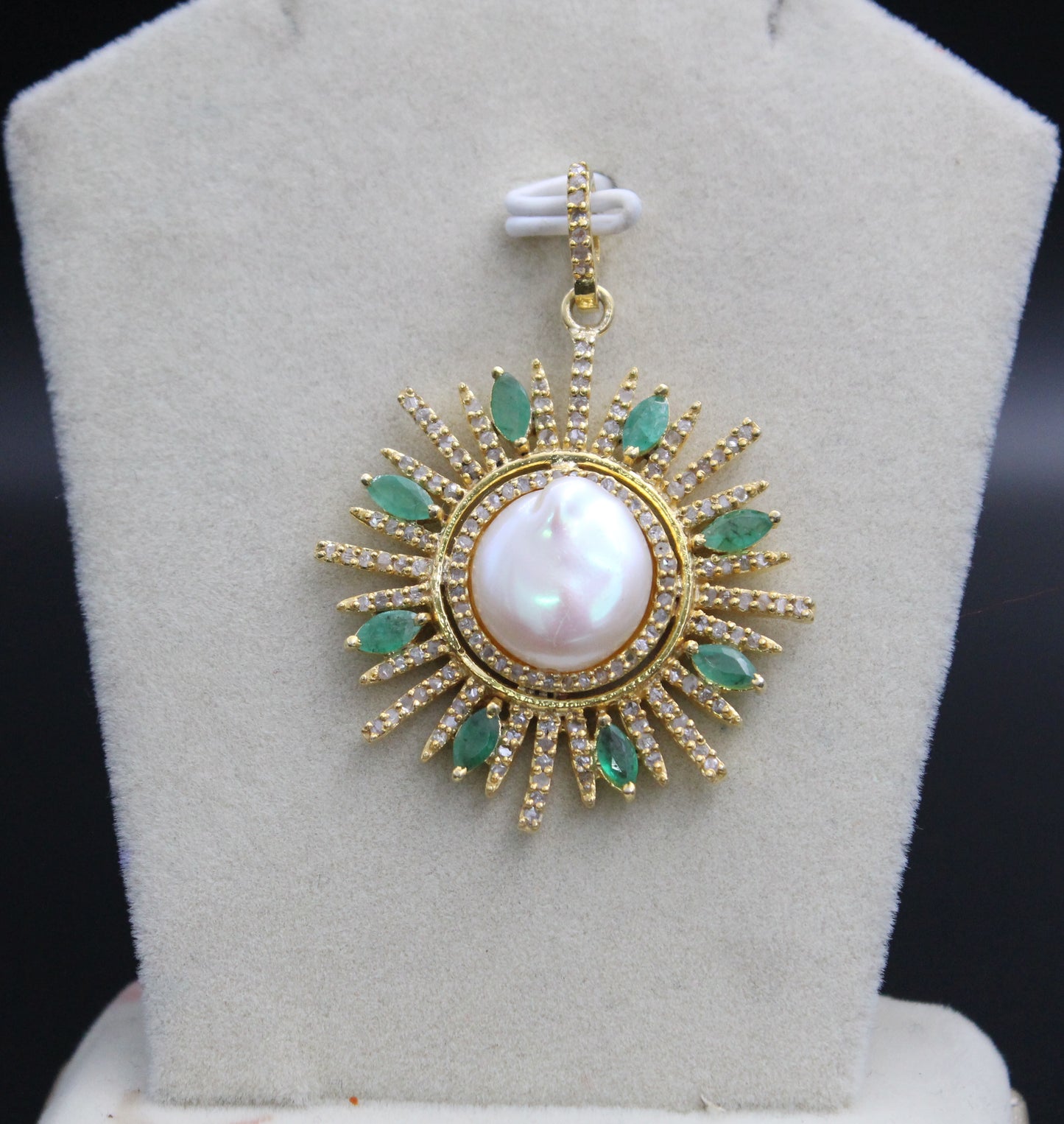 Sun Pendant Diamond With Gemstones