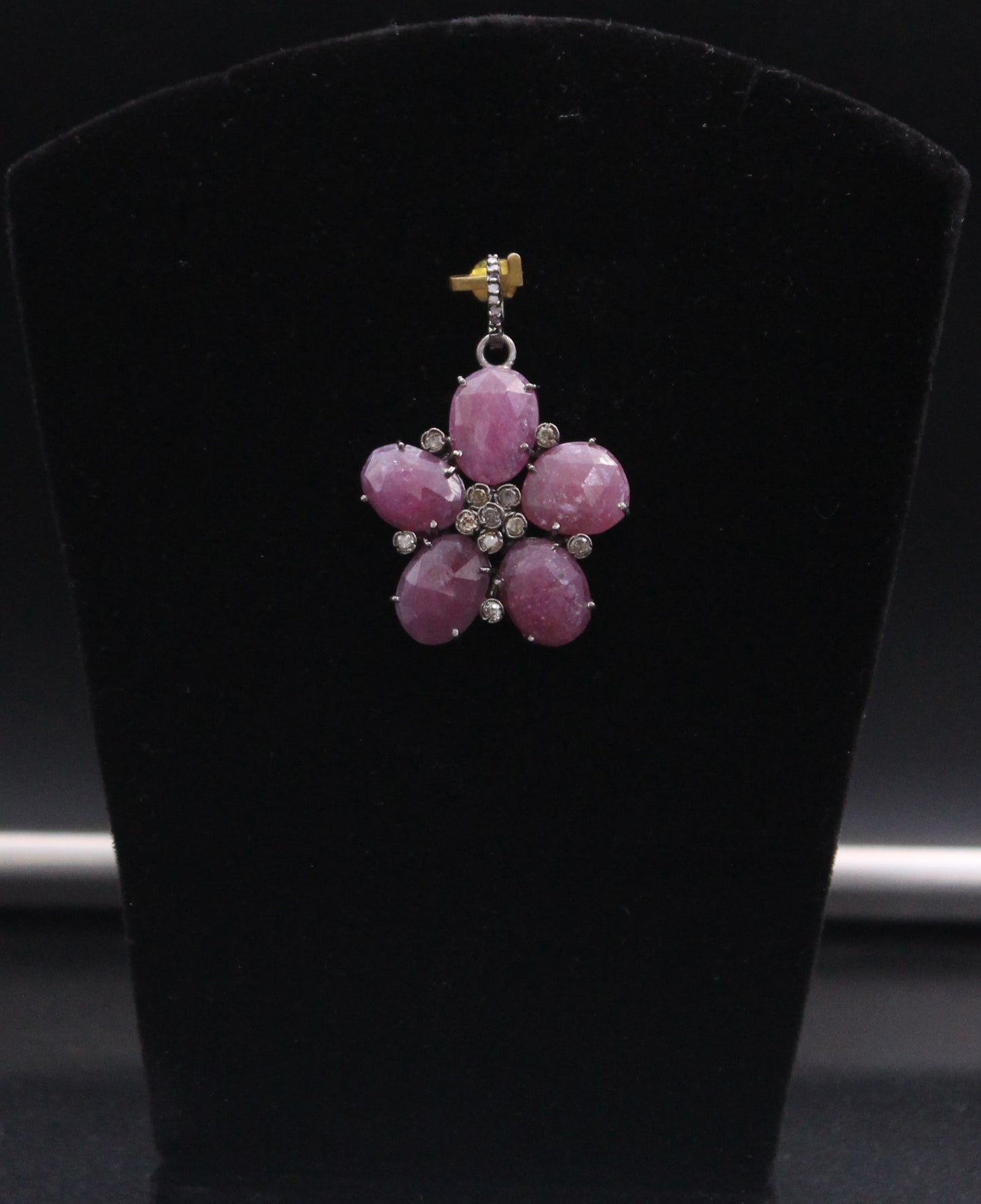 Flower Diamond & Gemstones Pendant