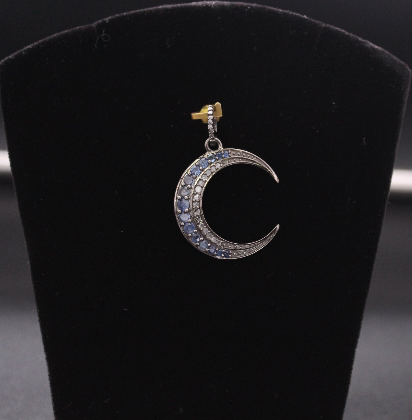 Moon Diamond & Gemstones Pendant