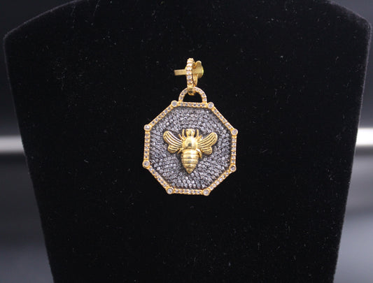 Hexegon Bee Diamond Pendant