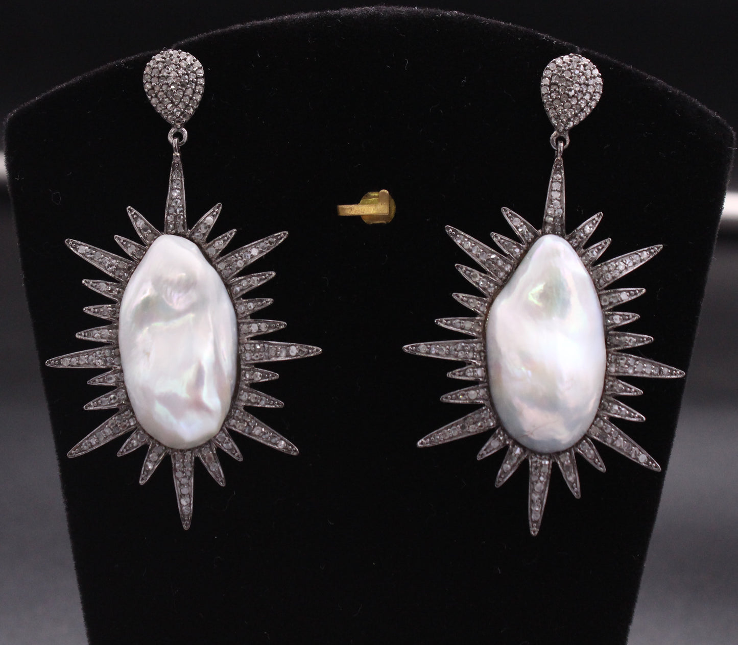 Pearl Moti & Diamond Earring