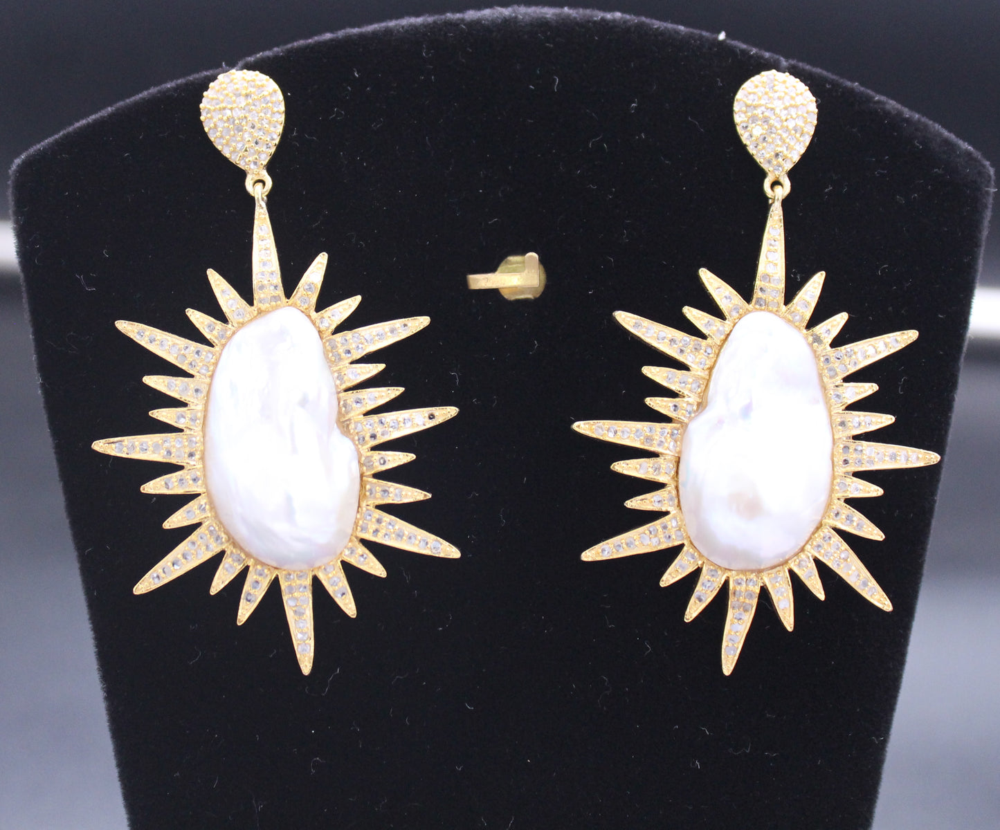 Pearl Moti & Diamond Earring