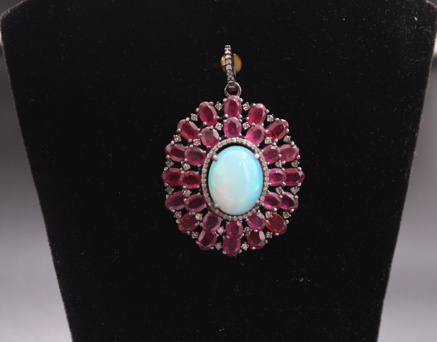 Flower Diamond & Gemstones Pendant