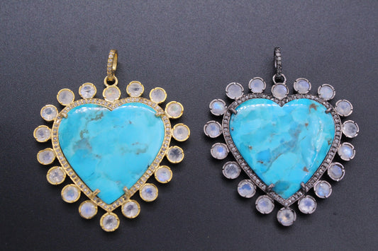Heart Diamond & Gemstone Pendant