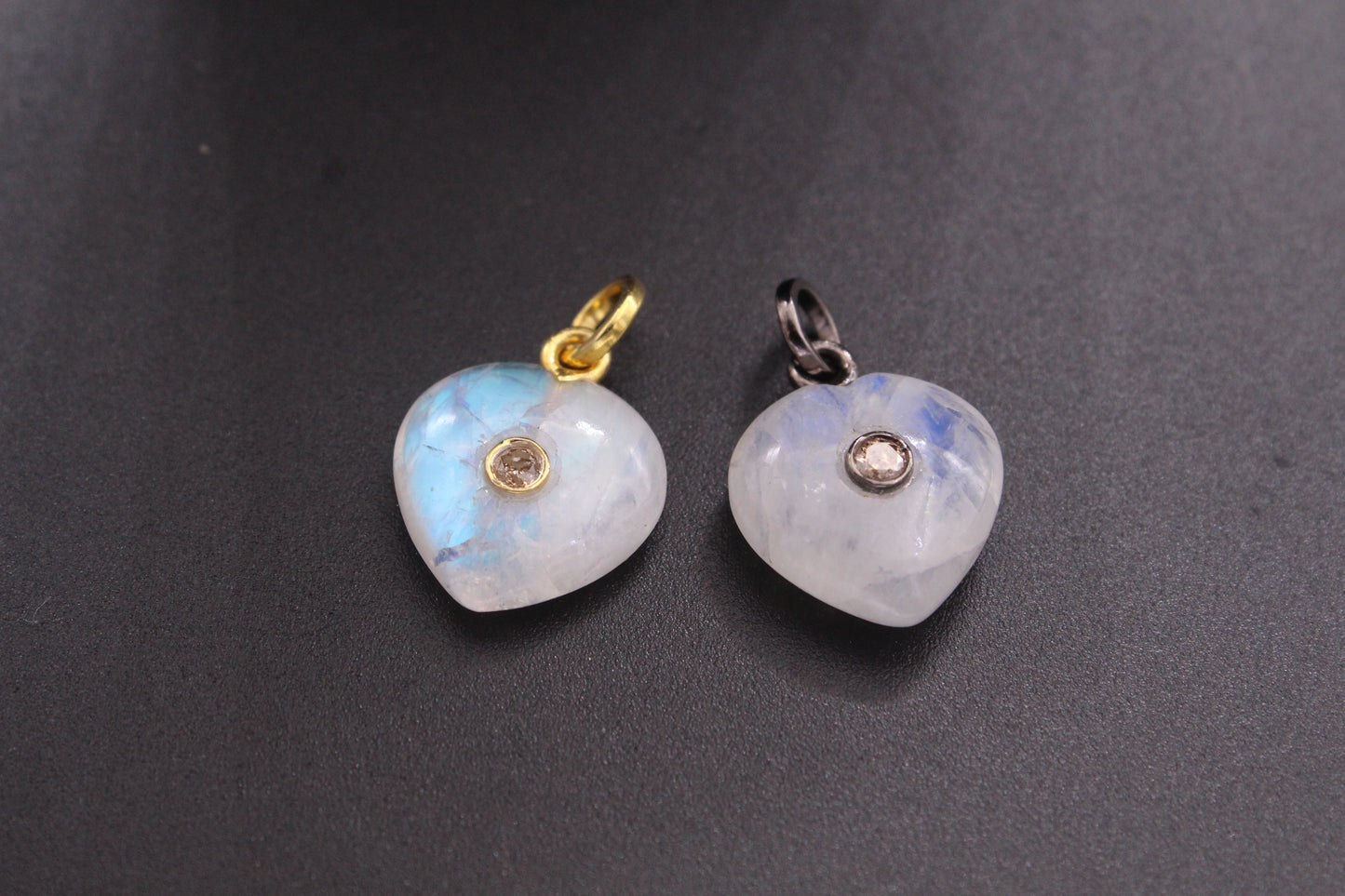 Heart Design Diamond Pendant With Gemstone