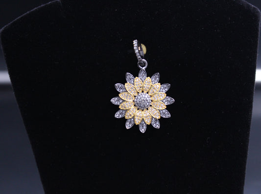 Sun Flower All Diamond Pendant